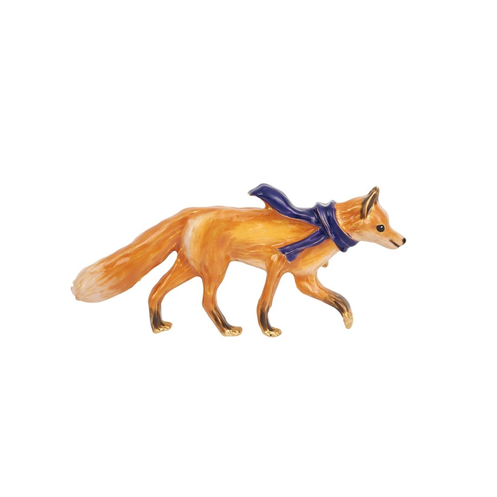 New Gold Cozy Fox Brooch by Fable England